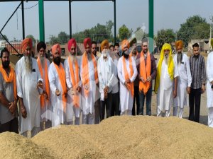 ਗੁਰਦੇਵ ਸਿੰਘ ਲਾਖਣਾ ਤੇ ਭਗਵੰਤ ਸਿੰਘ ਕੰਬੋਕੇ ਨੇਮਾਰਕੀਟ ਕਮੇਟੀ ਖੇਮਕਰਨ ਅਧੀਨ ਆਉਦੀਆਂ ਮੰਡੀਆਂ ਚ ਝੋਨੇ ਦੀ ਸਰਕਾਰੀ ਖ਼ਰੀਦ ਕਰਵਾਈ ਸੁਰੂ