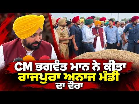 CM Mann Visits Rajpura Grain Market : CM Bhagwant Mann ਨੇ ਕੀਤਾ Rajpura  ਅਨਾਜ ਮੰਡੀ ਦਾ ਦੌਰਾ