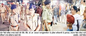 ਖੰਨਾ ਪੁਲਿਸ ਵਲੋਂ ਐੱਸ. ਐੱਸ. ਪੀ. ਆਹਲੂਵਾਲੀਆ ਦੀ ਅਗਵਾਈ ਵਿਚ ਫਲੈਗ ਮਾਰਚ, ਸੁਰੱਖਿਆ ਪ੍ਰਬੰਧ ਸਖ਼ਤ